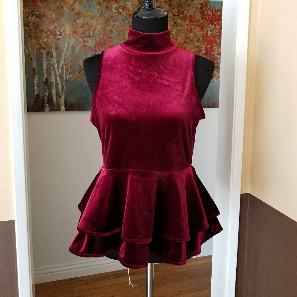 GORGEOUS Ronny Kobo Peplum Top